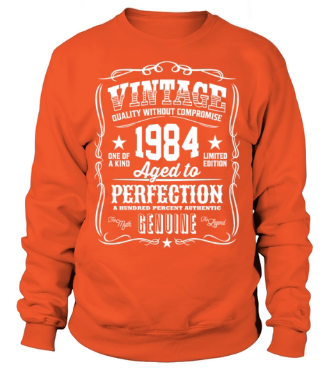 Vintage 1984 Aged to Perfection White Print Men's Sweatshirt