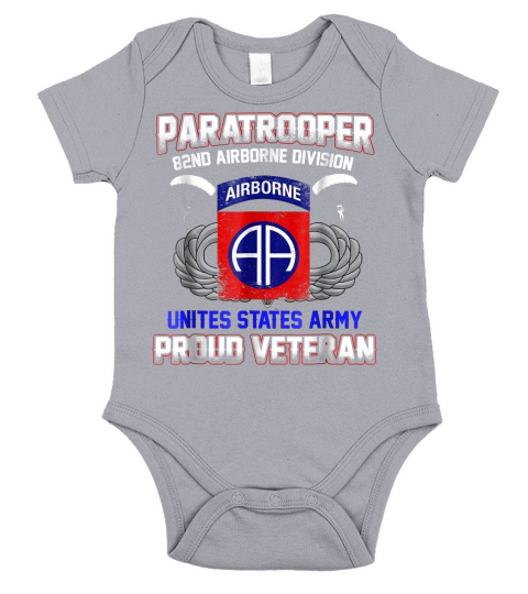 Proud Paratrooper Veteran Tshirt-82nd Airborne Division Tees Short Sleeve Baby One-Piece