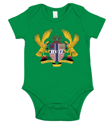 Ruiz Family Crest For American People - Ruiz Family T-Shirt, Hoodie, Sweatshirt Short Sleeve Baby One-Piece