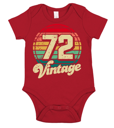 Vintage 1972 50th Birthday Fiftieth Gift Short Sleeve Baby One-Piece