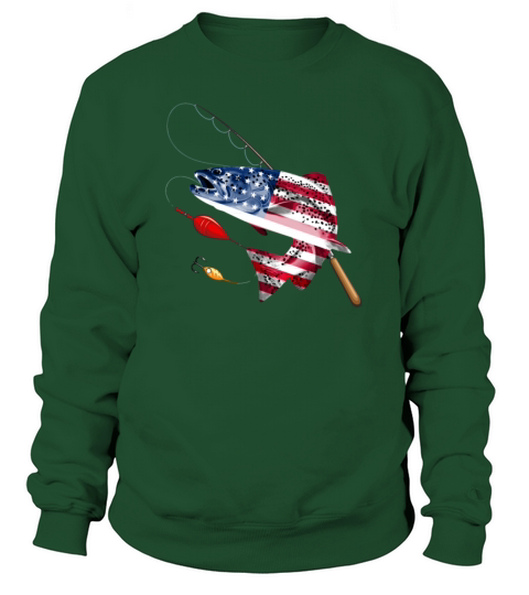 Fishing American Flag Vintage USA Bass Fisherman Men's Sweatshirt