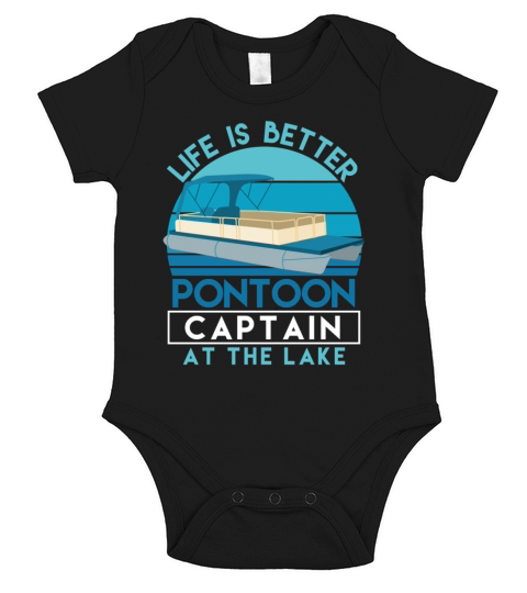 Pontoon Captain Life Is Better At The Lake Short Sleeve Baby One-Piece