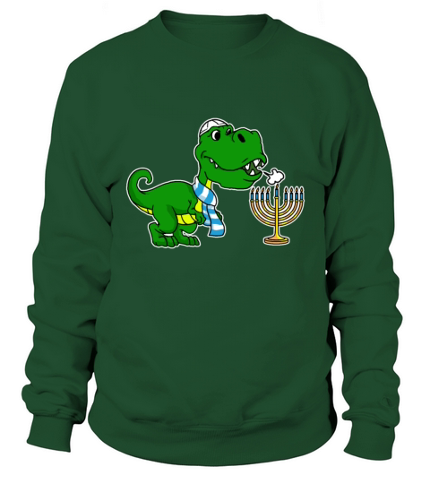 Bar Mitzvah T-Rex Dinosaur Menorah Happy Hanukah Men's Sweatshirt