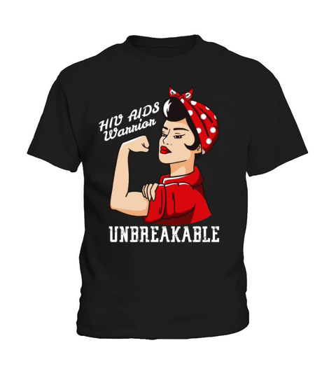 HIV AIDS Awareness Month Woman Unbreakable Warrior Kids T-Shirt
