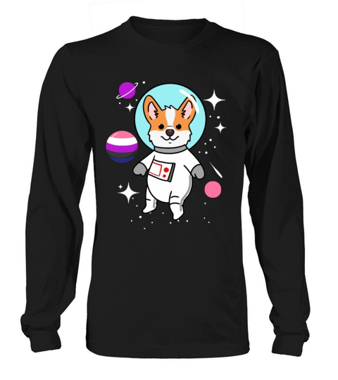 Corgi Space Genderfluid Pride Men's Long Sleeve