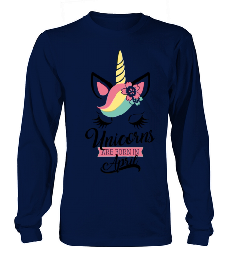 unicorns are born in april Men's Long Sleeve