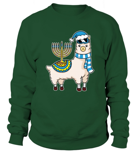 Chanukah Alpaca Happy Hanukkah Llama Menorah Women's Sweatshirt