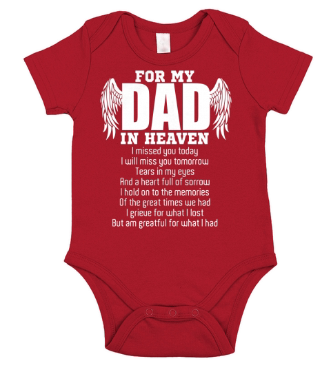 FOR MY DAD IN HEAVEN Short Sleeve Baby One-Piece