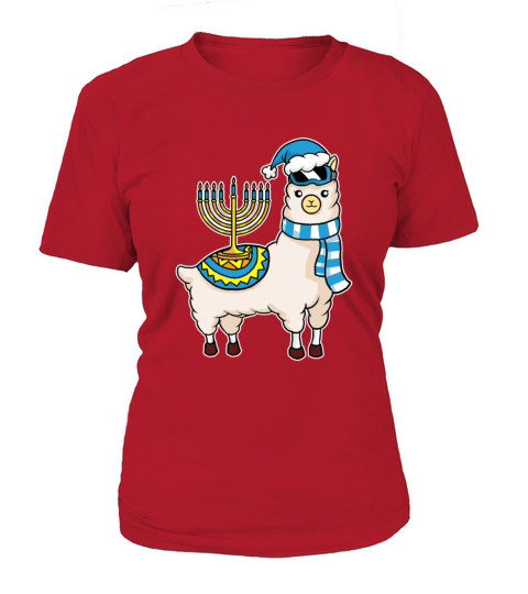 Chanukah Alpaca Happy Hanukkah Llama Menorah Women's T-Shirt