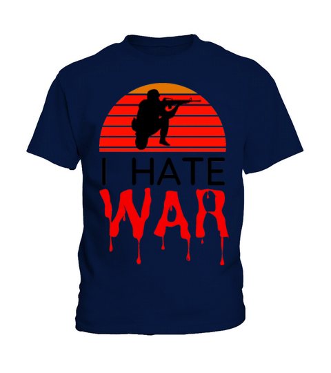 Hate war bloody text retro vintage design Kids T-Shirt