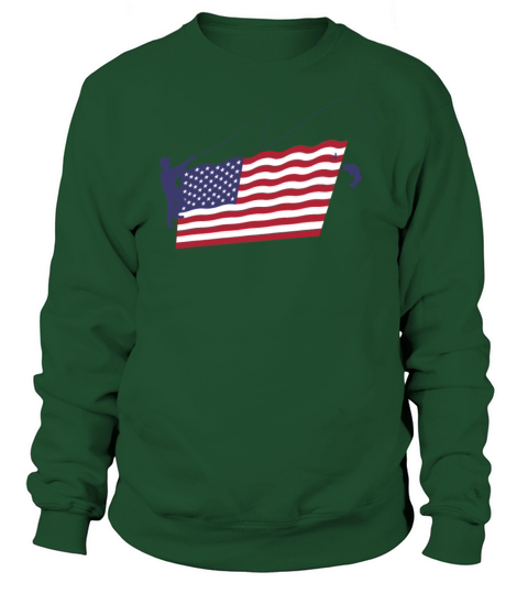 Dad Fly Fishing US Flag Shirt Men's Sweatshirt