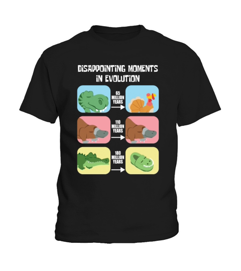 Evolution Dino platypus crocodile joke gift Kids T-Shirt