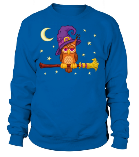 Witch Owl on Broom Women's Sweatshirt