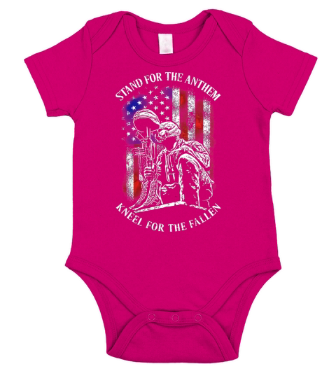 STAND FOR THE ANTHEM - MEMORIAL - MILITARY Short Sleeve Baby One-Piece