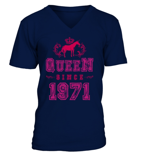 1971 Queen Unicorn Men's V-Neck T-shirt