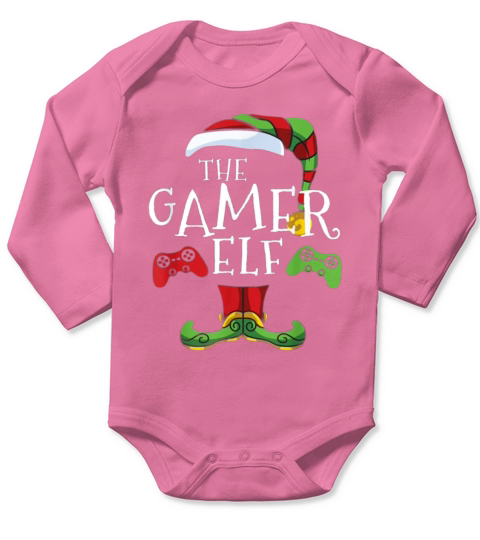Gamer Elf Family Matching Christmas Group Funny Long Sleeve Baby One-Piece