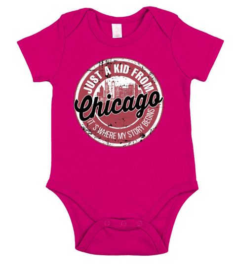 just a kid from chicago Where My Story Begins Short Sleeve Baby One-Piece