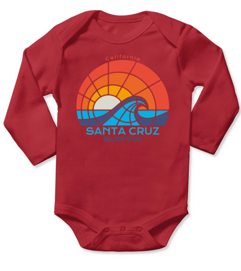 Santa Cruz - California - Surfing Beach Long Sleeve Baby One-Piece