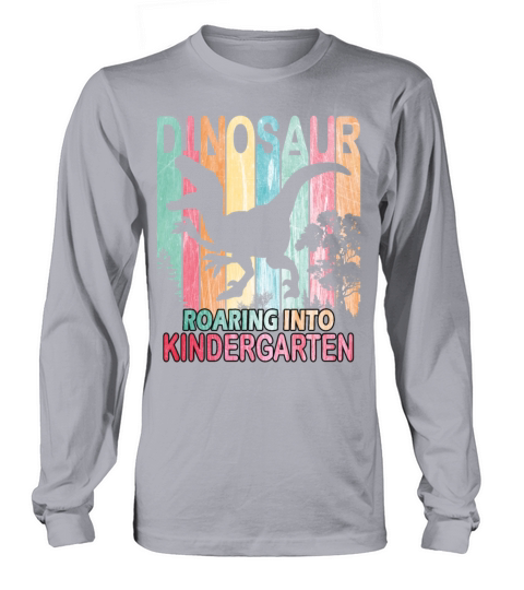 Retro Roaring Into Kindergarten Dinosaur Women's Long Sleeve