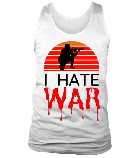 Hate war bloody text retro vintage design Tank Top Unisex