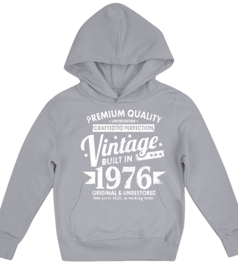 VINTAGE BUILT IN 1976 COOL FUNNY RETRO 45TH Kids Hoodie