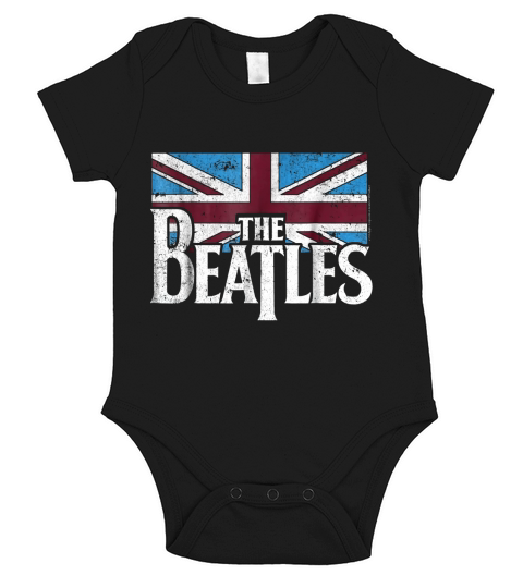 The Beatles British Flag Red,white, and Blue Short Sleeve Baby One-Piece