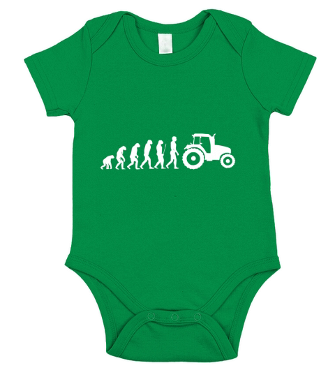 Evolution  Traktor Bauer Farmer Landwirt Fahrzeug  Hoodie Short Sleeve Baby One-Piece