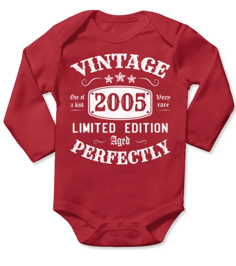 Vintage 2005 Limited Edition Aged Perfectly Long Sleeve Baby One-Piece