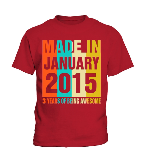 Retro January 2015 3 Years Of Being Awesome Kids T-Shirt