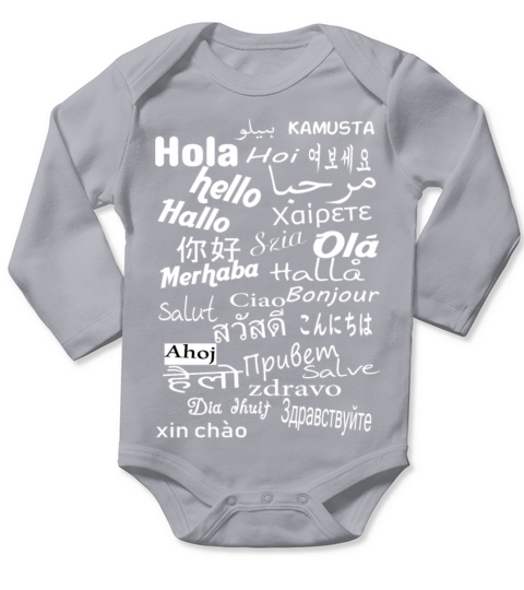 hello world Long Sleeve Baby One-Piece
