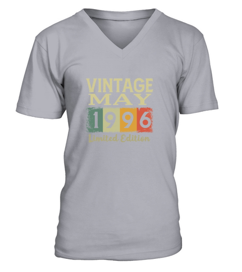 Vintage Retro 25th Birthday Gift May 1996 Men's V-Neck T-shirt