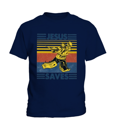 Vintage Jesus saves Hockey shirt Kids T-Shirt