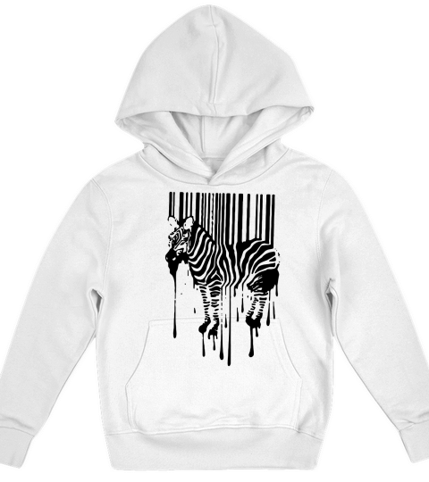 Banksy Street Art Zebra Bar Code Graffiti Graff Kids Hoodie