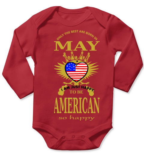 Born in May Long Sleeve Baby One-Piece