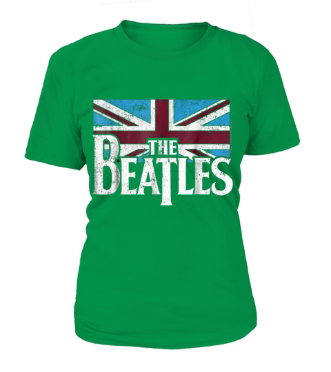 The Beatles British Flag Red,white, and Blue T-Shirt Woman