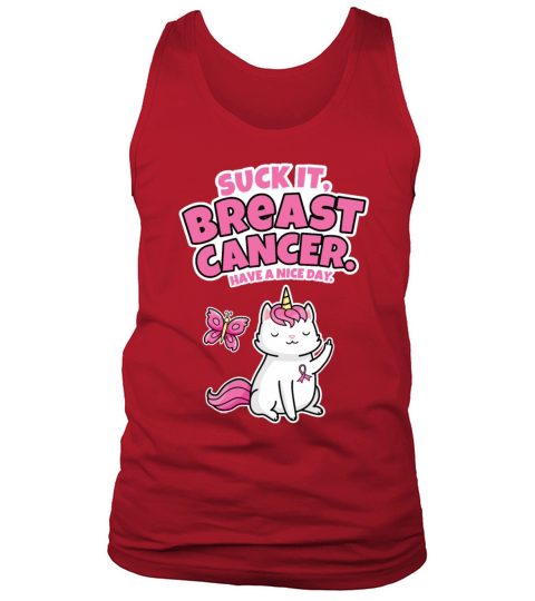 Suck It Breast Cancer Quote Caticorn Butterfly Men's Tank Top