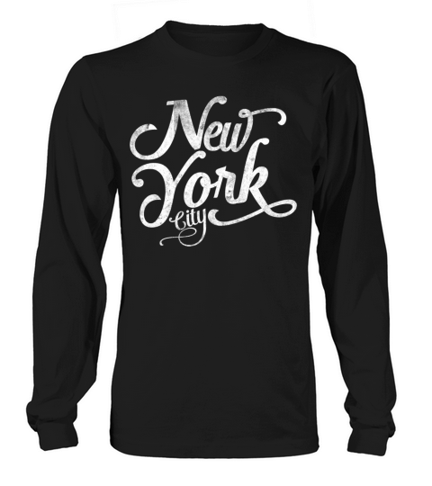 New York City vintage typography - white Men's Long Sleeve