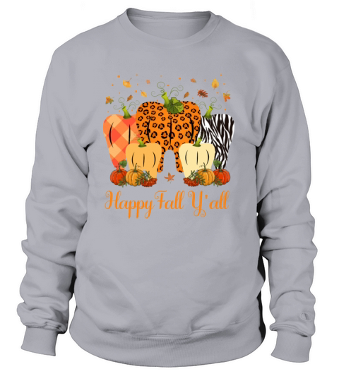 Happy Fall Y all Pumpkin Tooth Lepard Zebra Dental Women's Sweatshirt