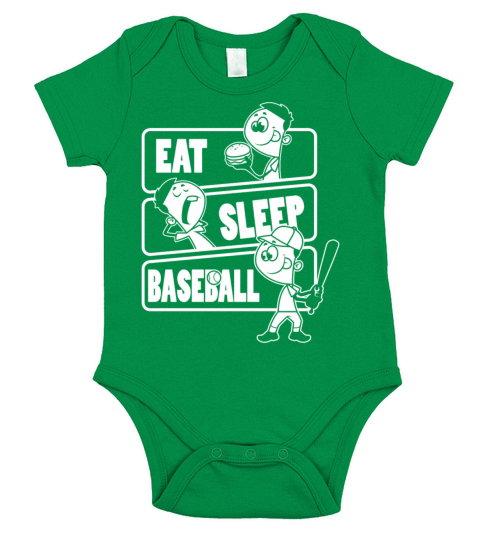 Eat Sleep Baseball Baseball Lover gift design Short Sleeve Baby One-Piece