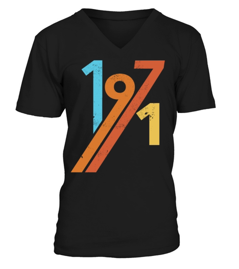 1971 vintage retro birthday Men's V-Neck T-shirt