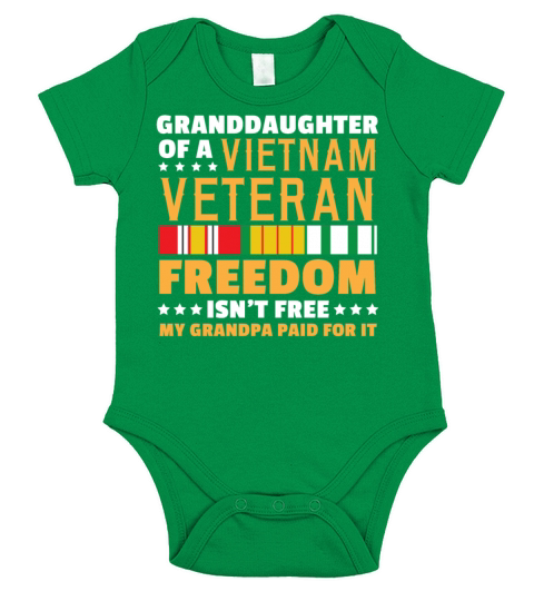 Veterans day - Granddaughter of a Vietnam Veteran Short Sleeve Baby One-Piece