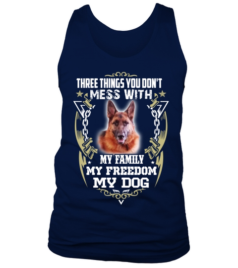 Three things you dont mess with my family  my freedom my dog Tank Top Unisex