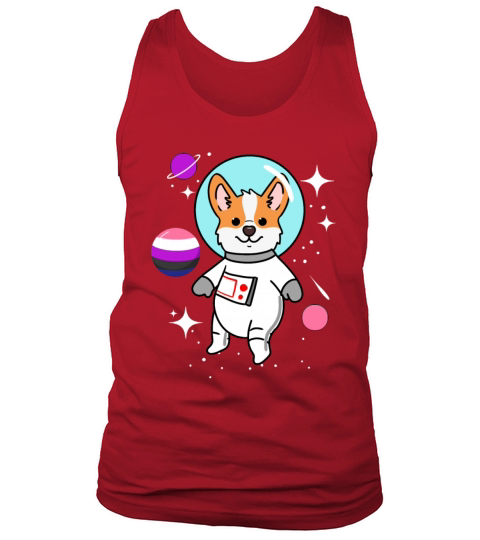 Corgi Space Genderfluid Pride Men's Tank Top