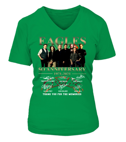Eagles 50th Anniversary 1971 2020 Thank You For The Memories Signatures V-neck T-Shirt Woman