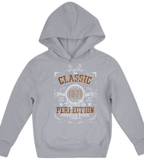 50th Birthday Shirt Vintage 1971 Aged Perfection Kids Hoodie