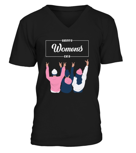 internacional womens day V-Neck T-shirt
