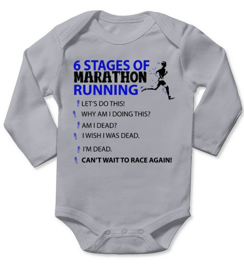 Marathon Running Stages Long Sleeve Baby One-Piece
