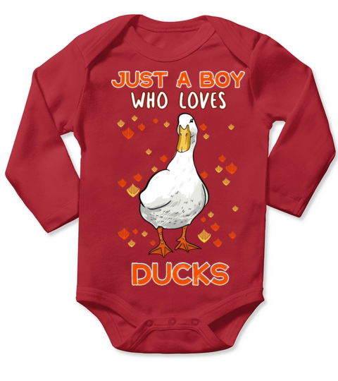 Just A Boy Who Loves Ducks Long Sleeve Baby One-Piece