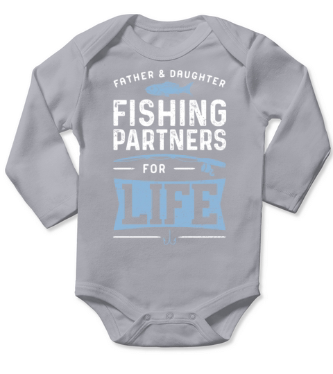 Father And Daughter Fishing Partners For Life - Fi Long Sleeve Baby One-Piece