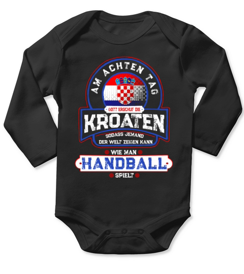 Rukomet Hrvatska Handball and Croatia Long Sleeve Baby One-Piece